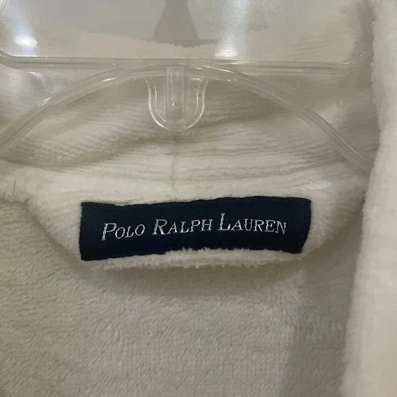 Polo Ralph Lauren Mens White Terry Cloth Bathrobe Cotton Spa Robe L/XL - Picture 5 of 8